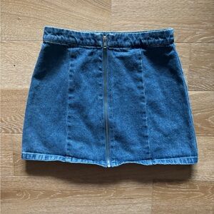 Forever 21 A-line Full Front Zip Mini Denim Short Skirt Size Small